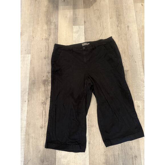 Torrid Pants Womens 24 Black Cropped Wide Leg Casual Stretch Comfort Plus Size - Picture 1 of 5